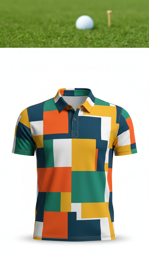 Athletic Golf Polo with Bold Pattern
