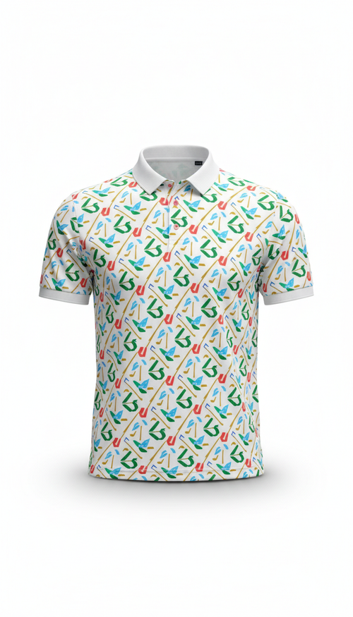 Birdie Gold patterned performance polo